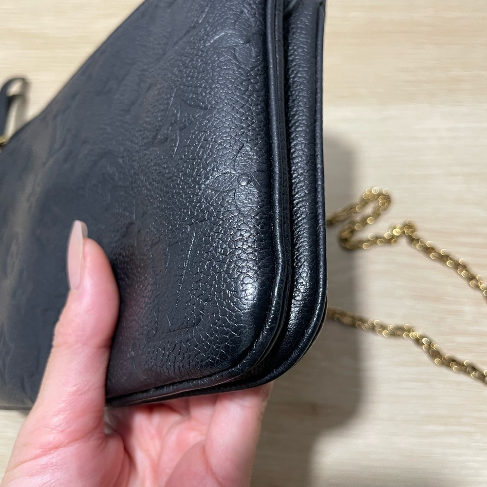 Louis Vuitton Black Embossed Clutch with Gold Chain - Picture 11 of 11